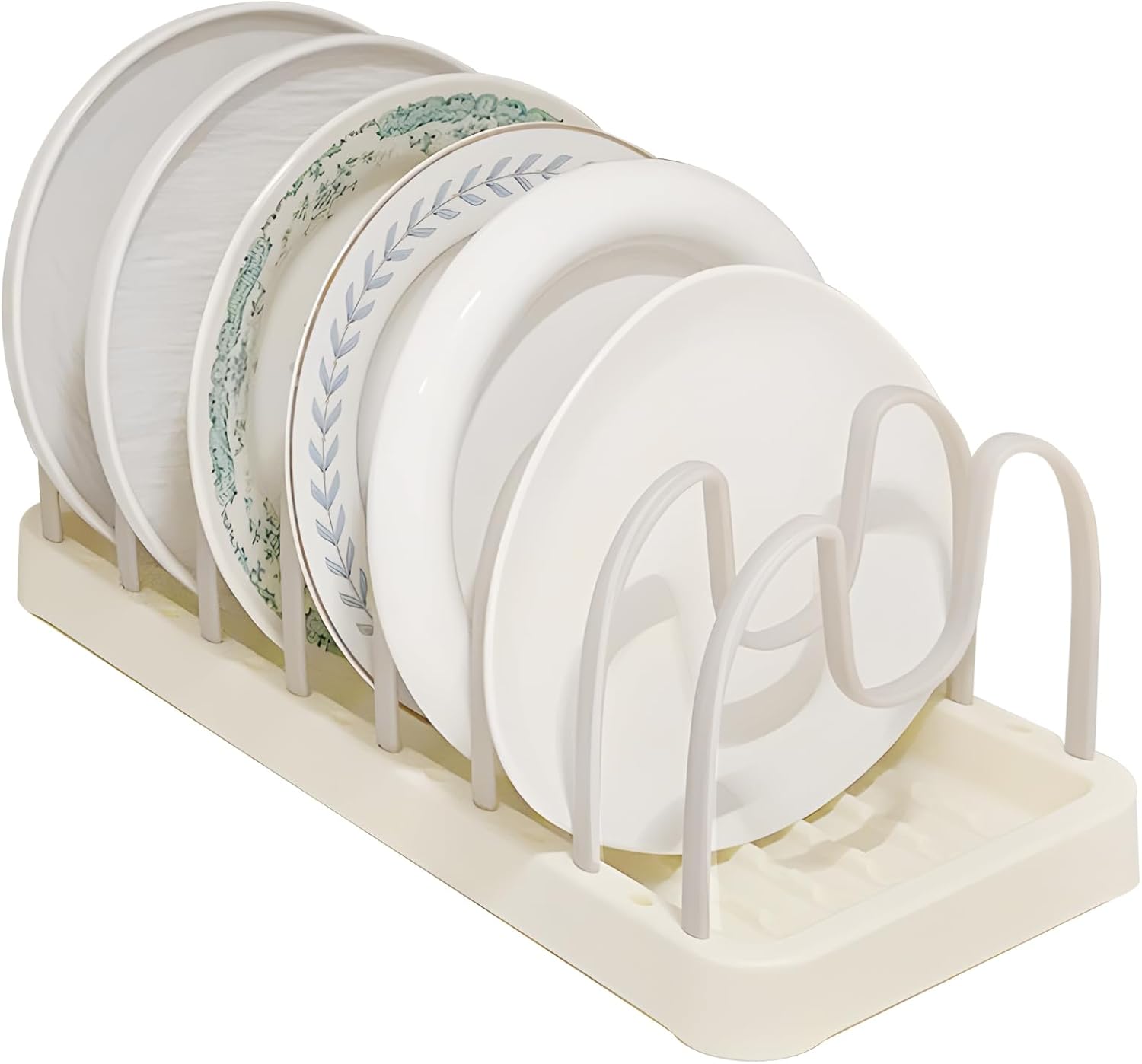 DishDryingRack,PlasticDishDrainerforKitchenCounterwith8AdjustableCompartments,PotandPanLidOrganizerRackforKitchenCabinet,DIYAssembly